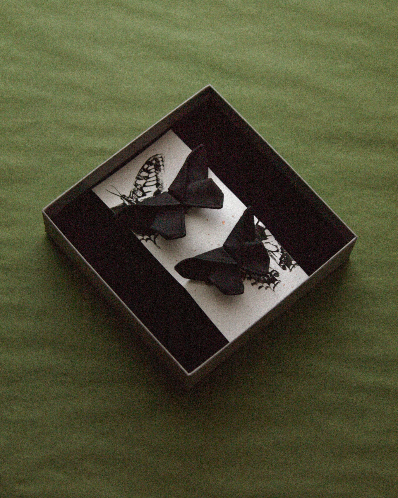 The two small hair clips is delivered in a beautiful jewelry box with our logo embossed on the lid.